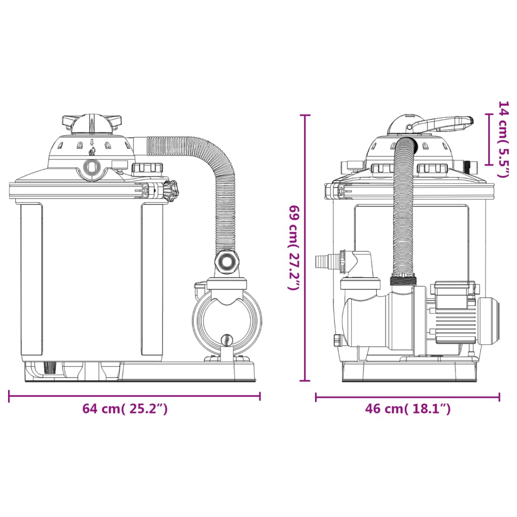vidaXL Sand Filter Pump with Timer 550 W 50 L