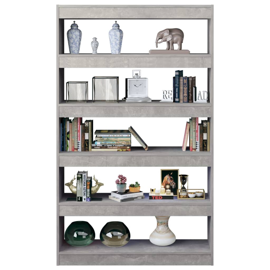 vidaXL Book Cabinet/Room Divider Concrete Grey 100x30x166 cm