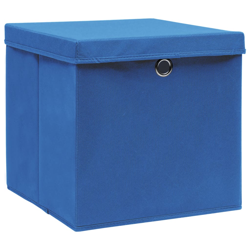vidaXL Storage Boxes with Covers 4 pcs 28x28x28 cm Blue