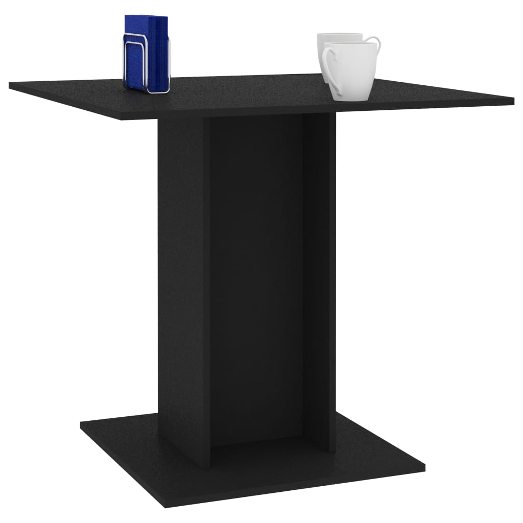 vidaXL Dining Table Black 80x80x75 cm Engineered Wood