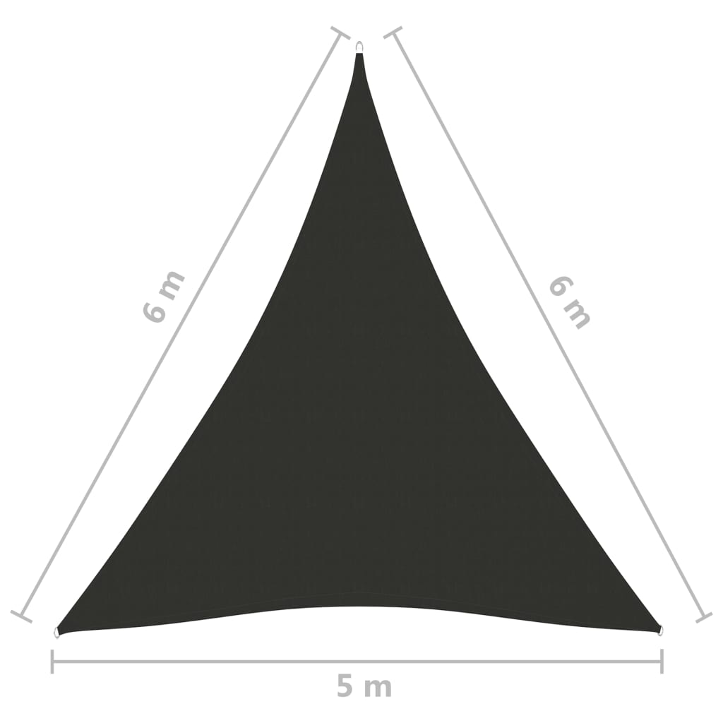 vidaXL Sunshade Sail Oxford Fabric Triangular 5x6x6 m Anthracite