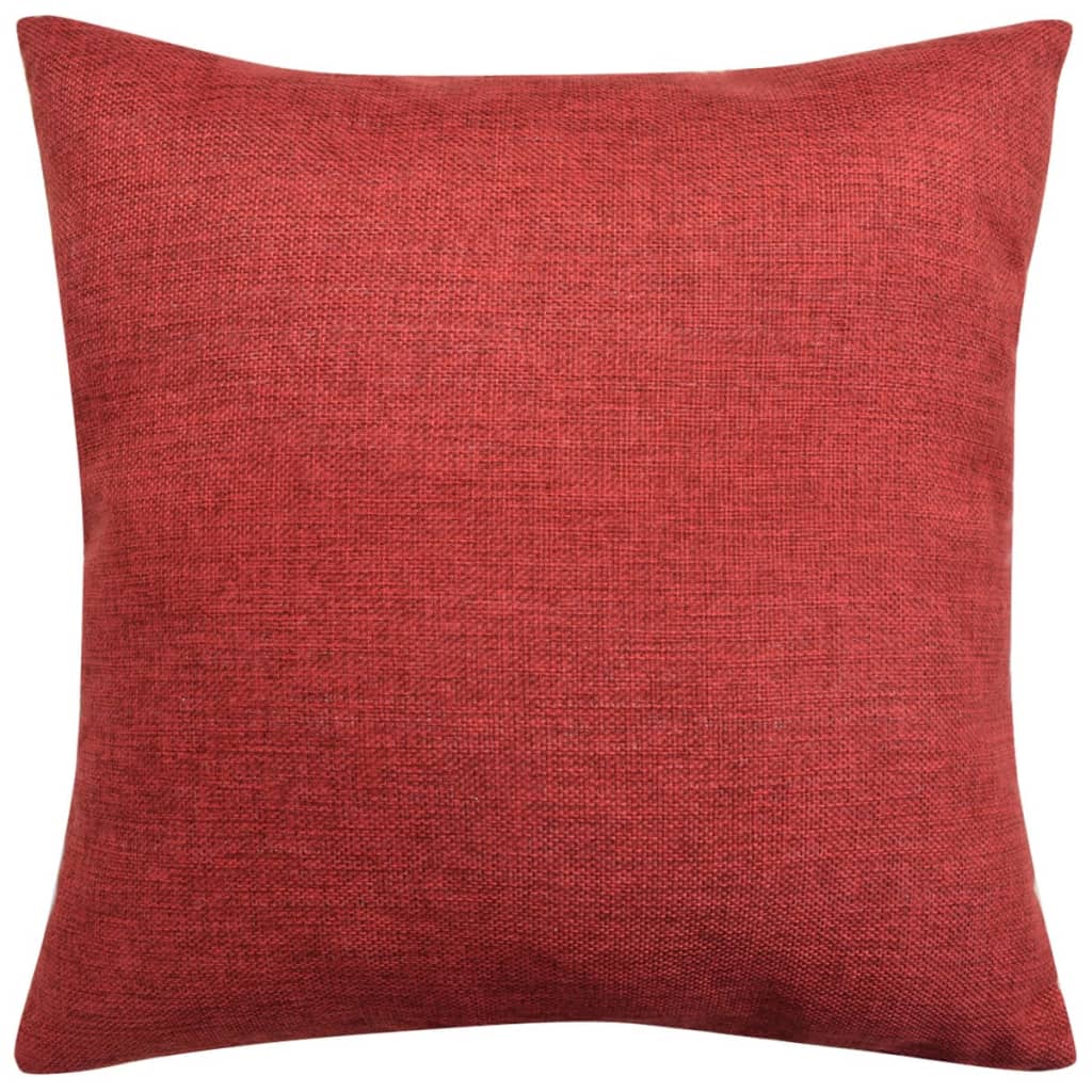 vidaXL Cushion Covers 4 pcs Linen-look Burgundy 80x80 cm