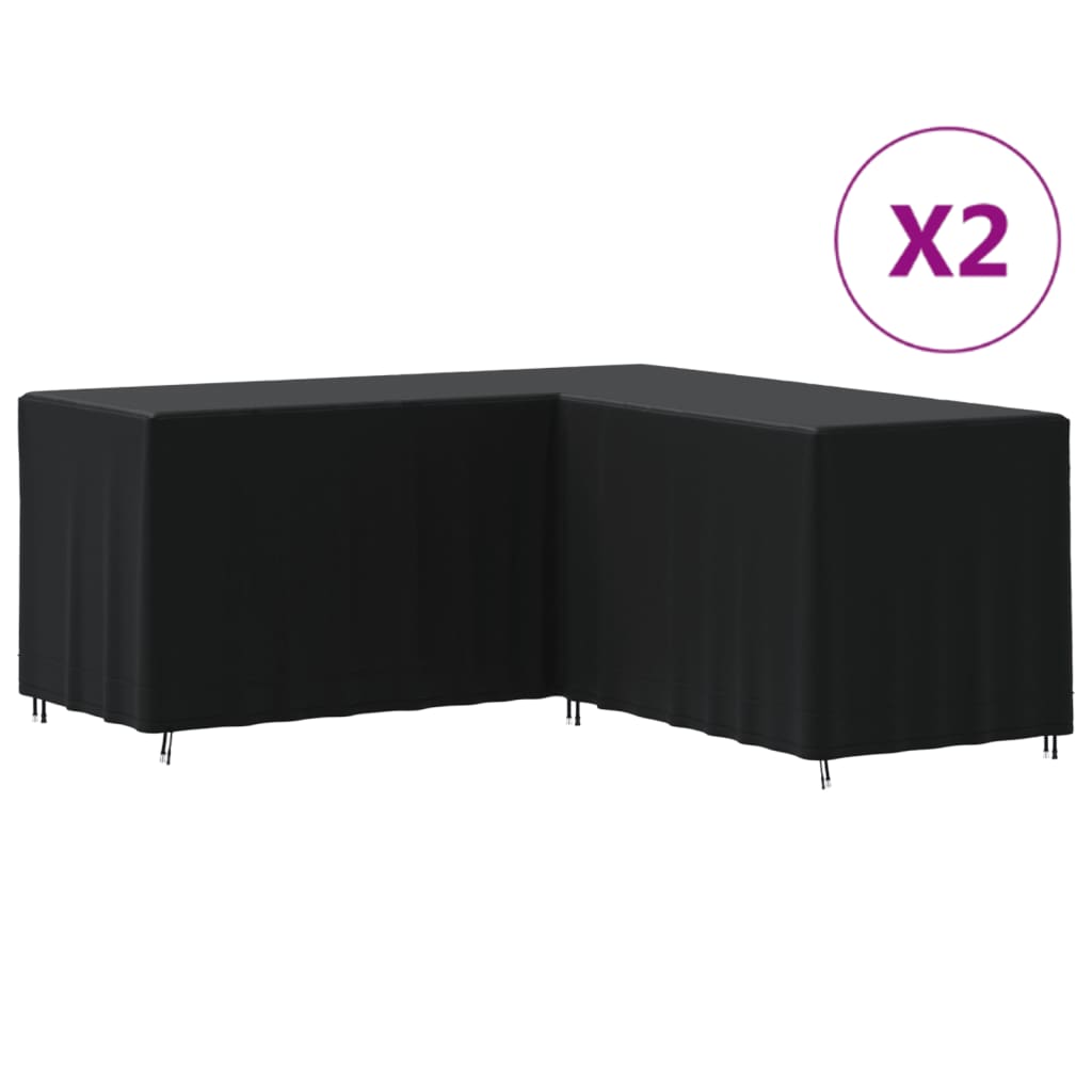 vidaXL L-shaped Sofa Covers 2 pcs 215x215x80 cm 420D Oxford Fabric
