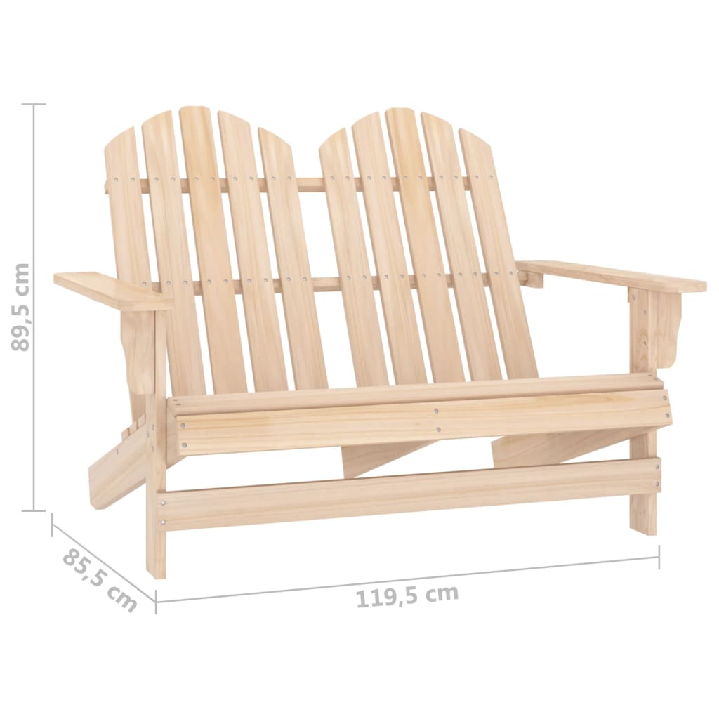 vidaXL 2-Seater Garden Adirondack Chair Solid Fir Wood