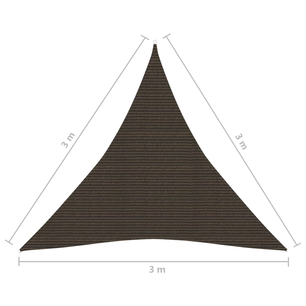 vidaXL Sunshade Sail 160 g/m² Brown 3x3x3 m HDPE