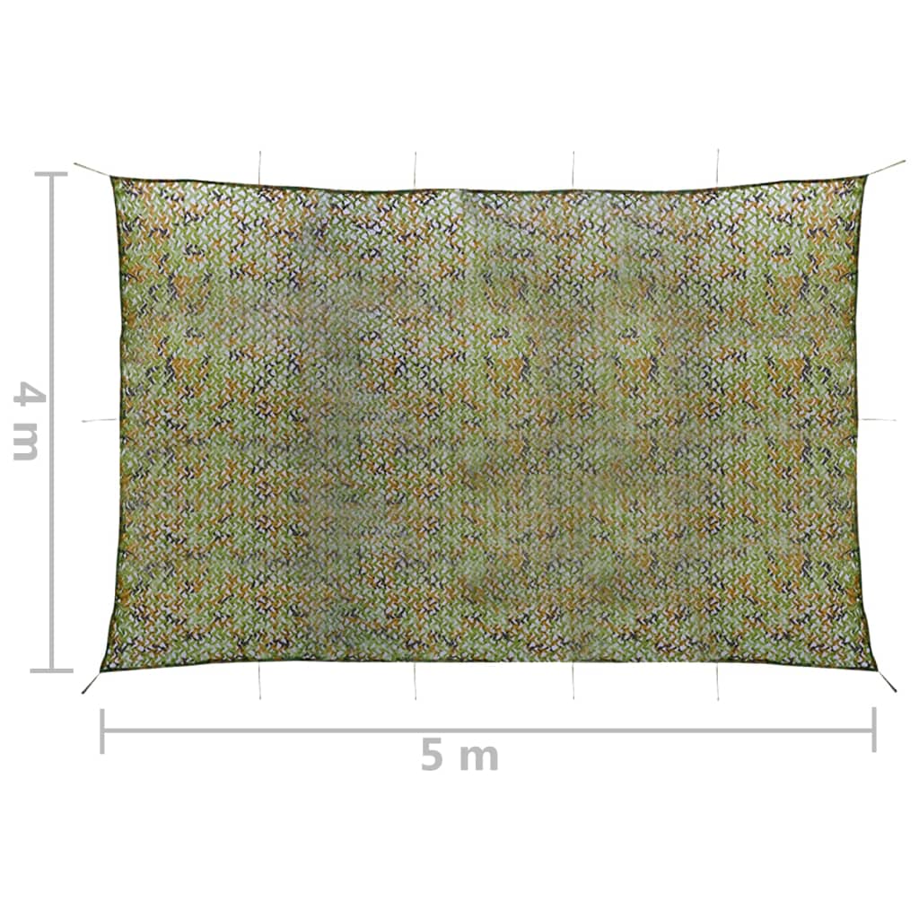 vidaXL Camouflage Net with Storage Bag 4x5 m Green