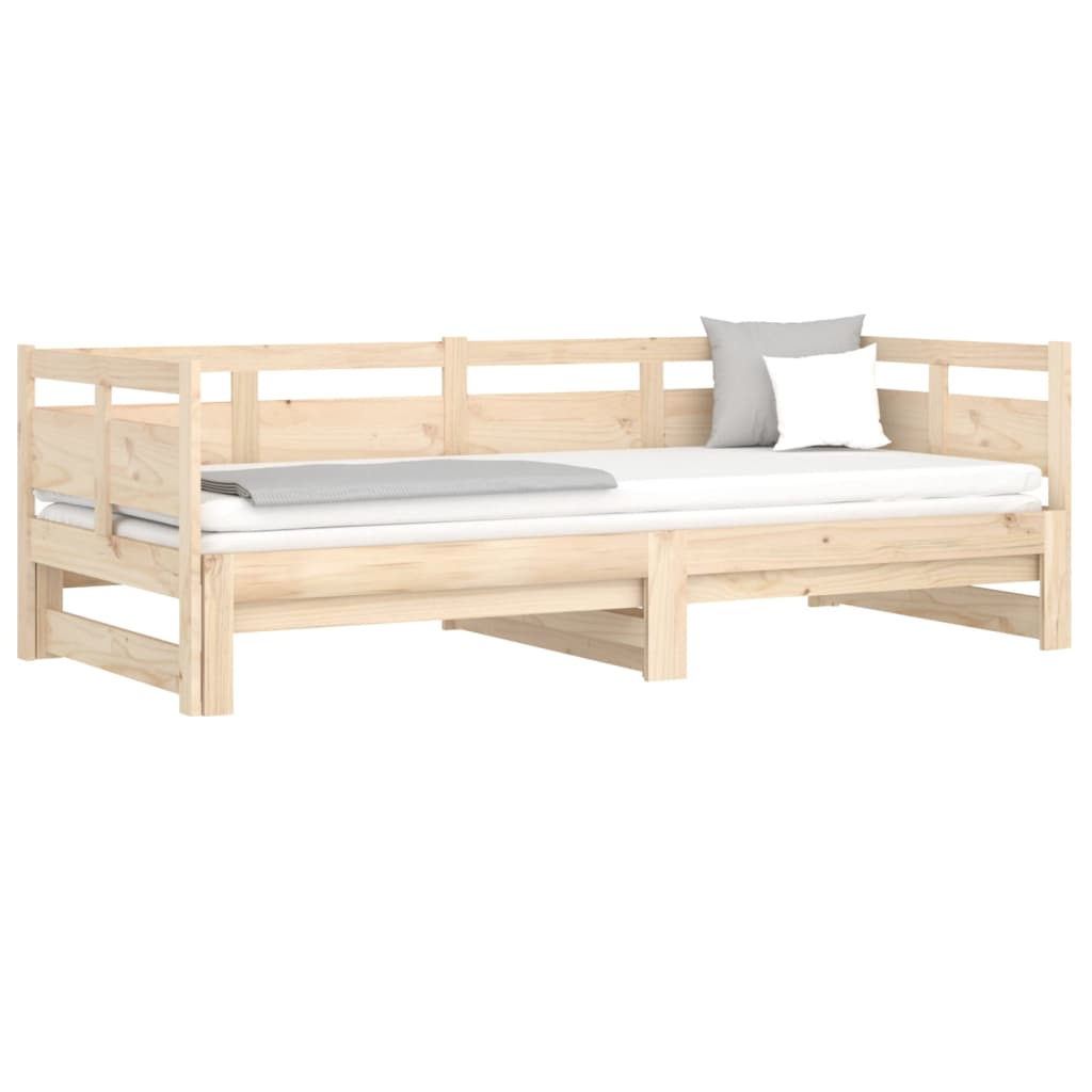 vidaXL Pull-out Day Bed Solid Wood Pine 2x(80x200) cm