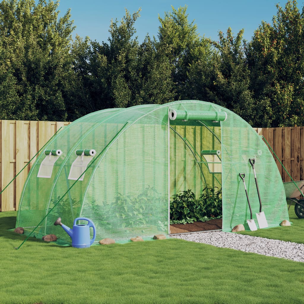 vidaXL Greenhouse with Steel Frame Green 8 m² 4x2x2 m