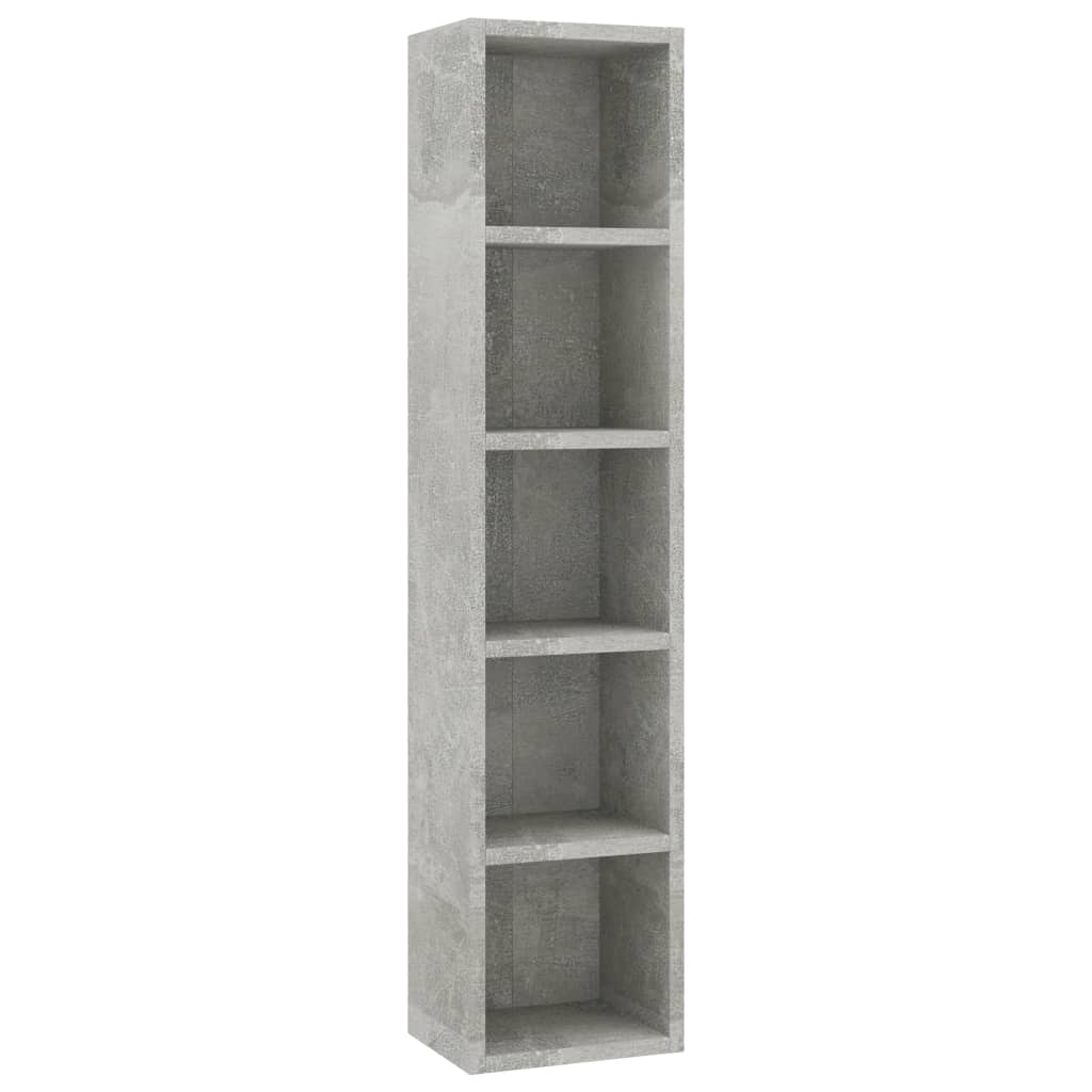 vidaXL CD Cabinet Concrete Grey 21x16x93.5 cm Engineered Wood