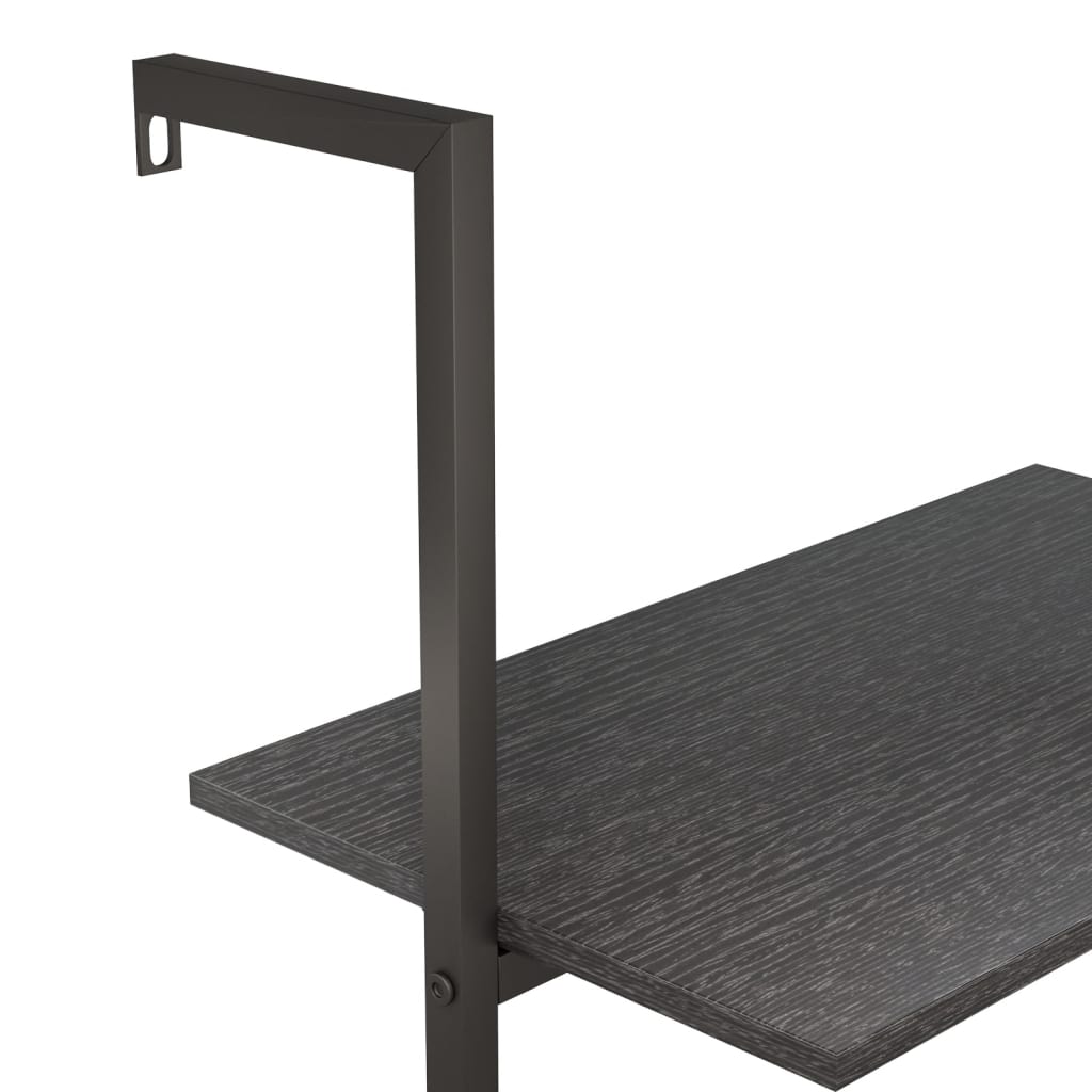 vidaXL 3-Tier Leaning Shelf Black 64x35x120.5 cm