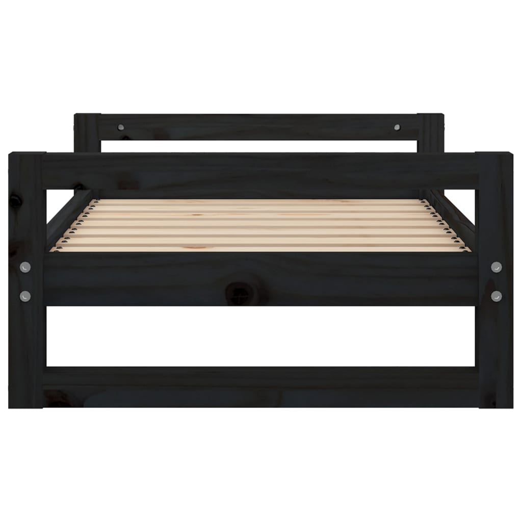 vidaXL Dog Bed Black 75.5x55.5x28 cm Solid Pine Wood