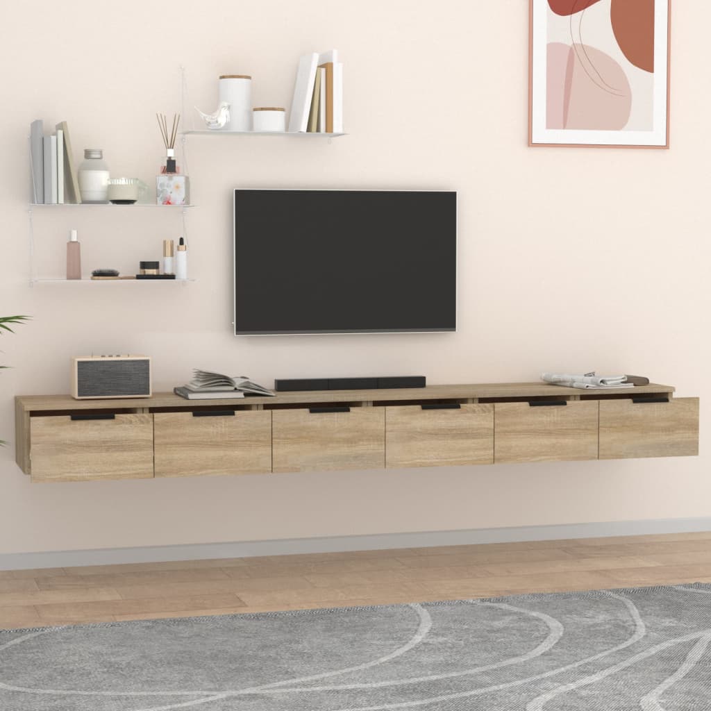 vidaXL Wall Cabinets 2 pcs Sonoma Oak 102x30x20 cm Engineered Wood