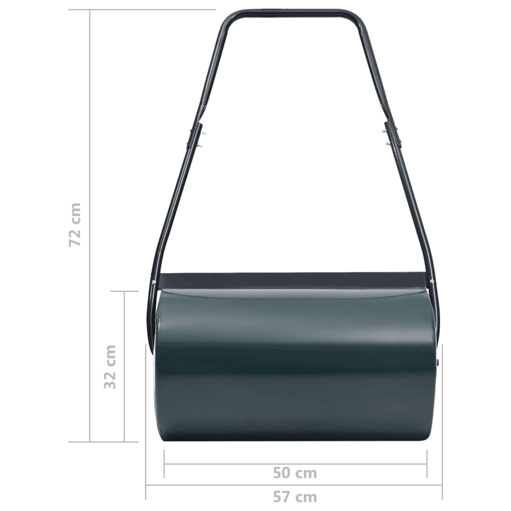 vidaXL Lawn Roller Green and Black 57 cm 43 L