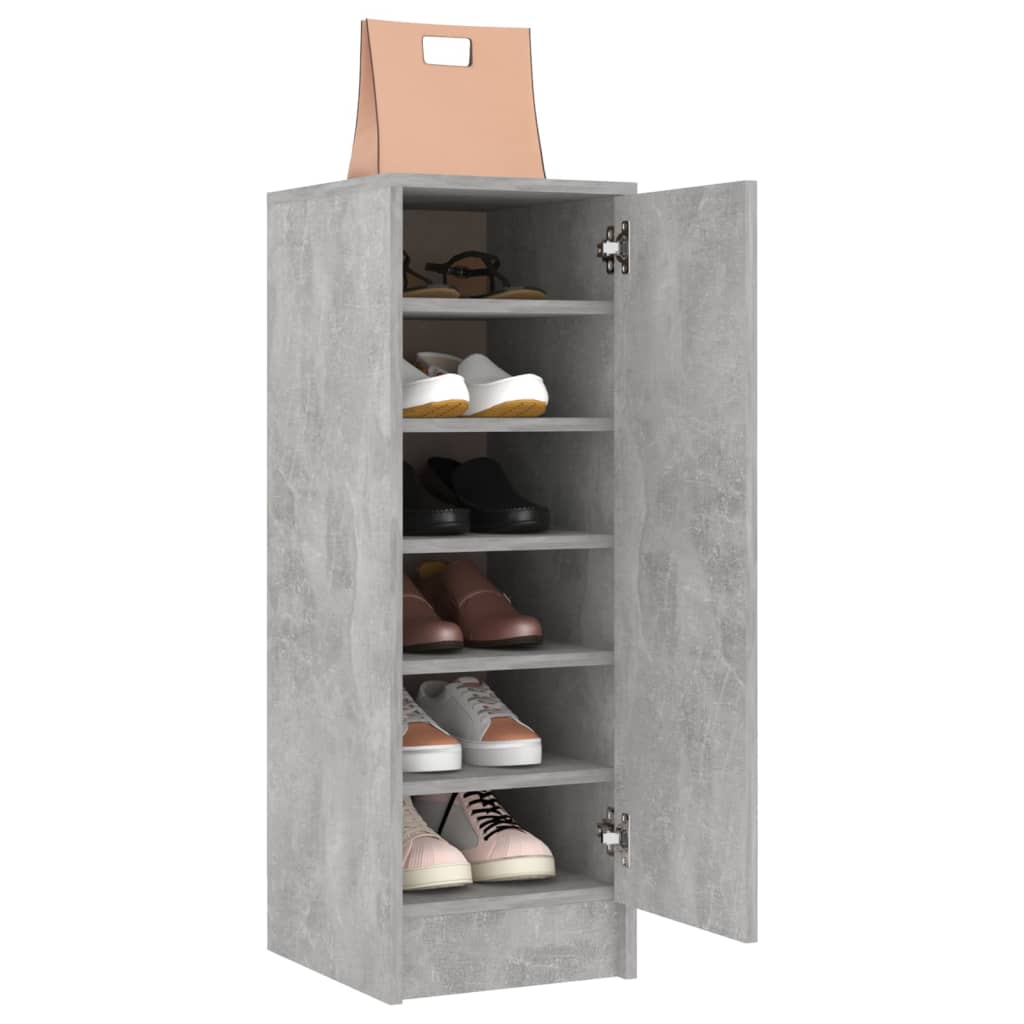vidaXL Shoe Cabinet Concrete Grey 32x35x92 cm Engineered Wood