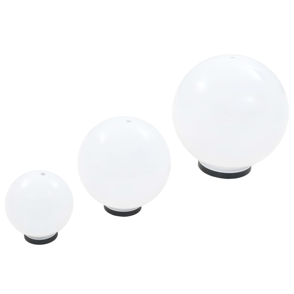 vidaXL 6 Piece LED Bowl Lamp Set Spherical 20/30/40 cm PMMA