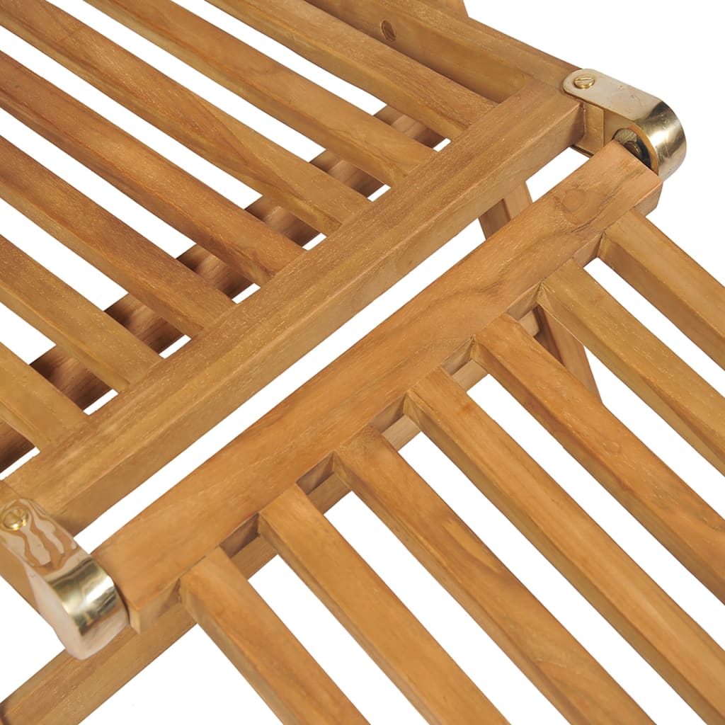 vidaXL Deck Chairs with Footrests 2 pcs Solid Teak Wood
