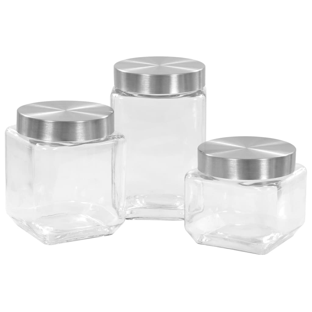 vidaXL Storage Jars with Sliver Lid 6 pcs 800/1200/1700 ml
