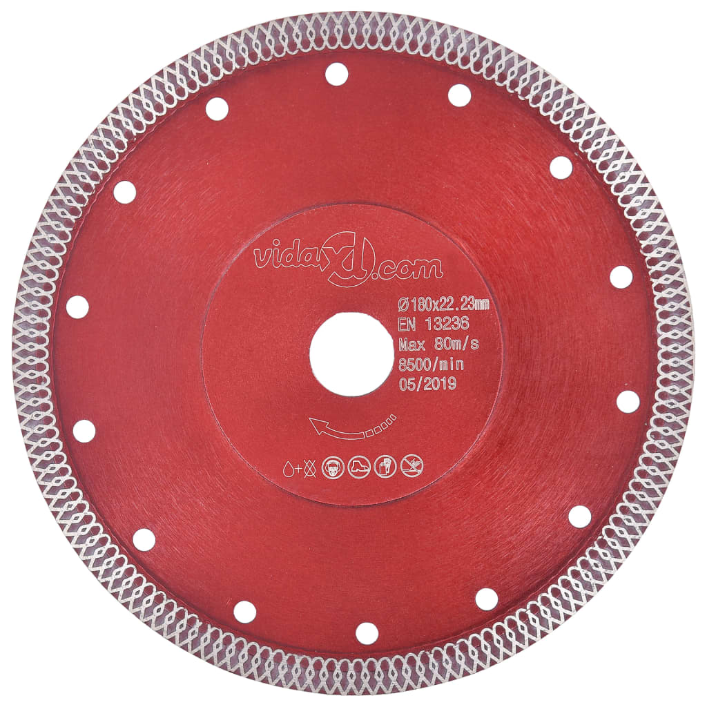 vidaXL Diamond Cutting Disc with Holes Steel 180 mm