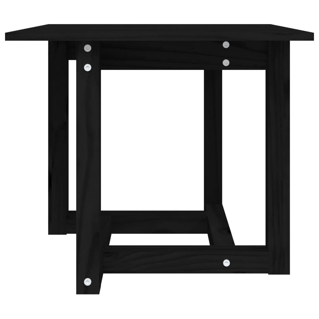 vidaXL Coffee Table Black 50x50x45 cm Solid Wood Pine