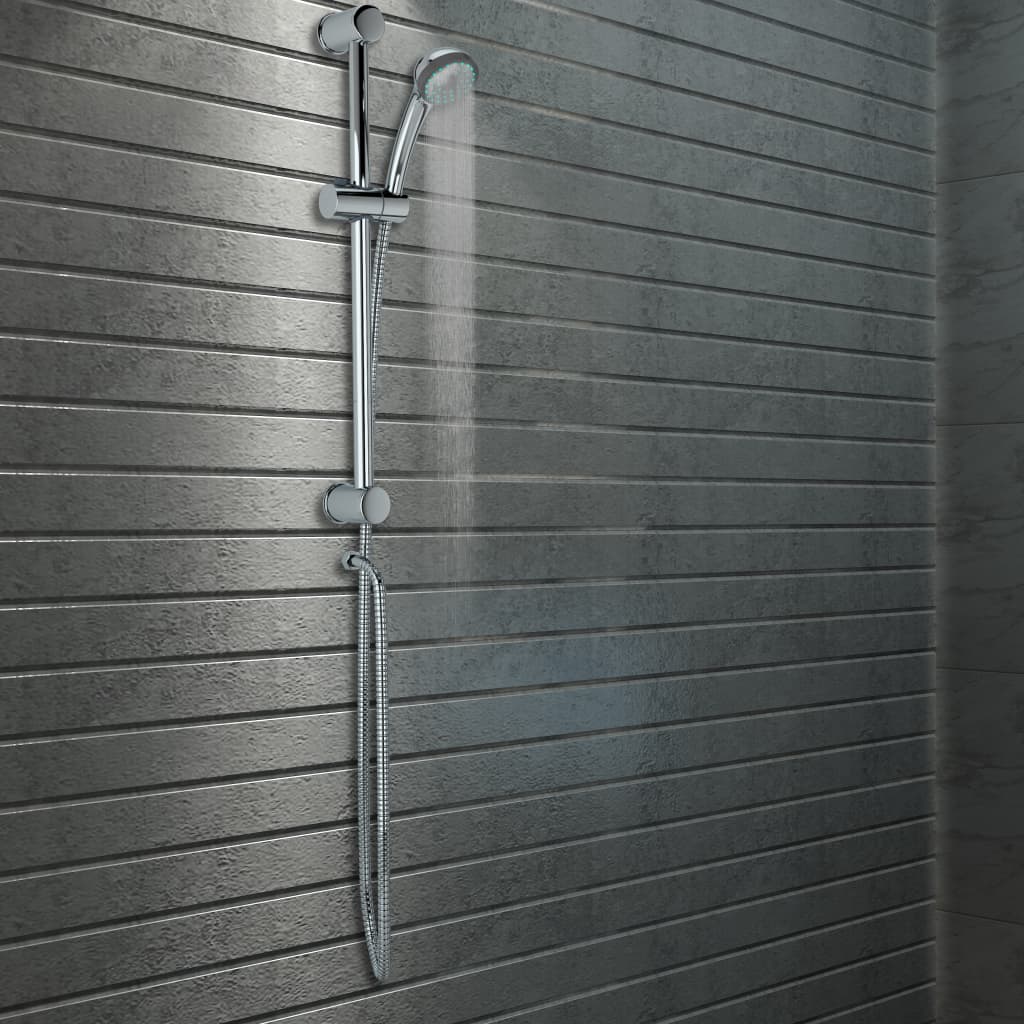 vidaXL Shower Rail Set with Hand Shower Metal