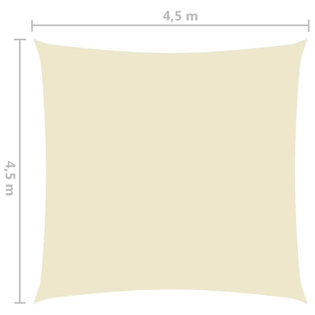 vidaXL Sunshade Sail Oxford Fabric Square 4.5x4.5 m Cream