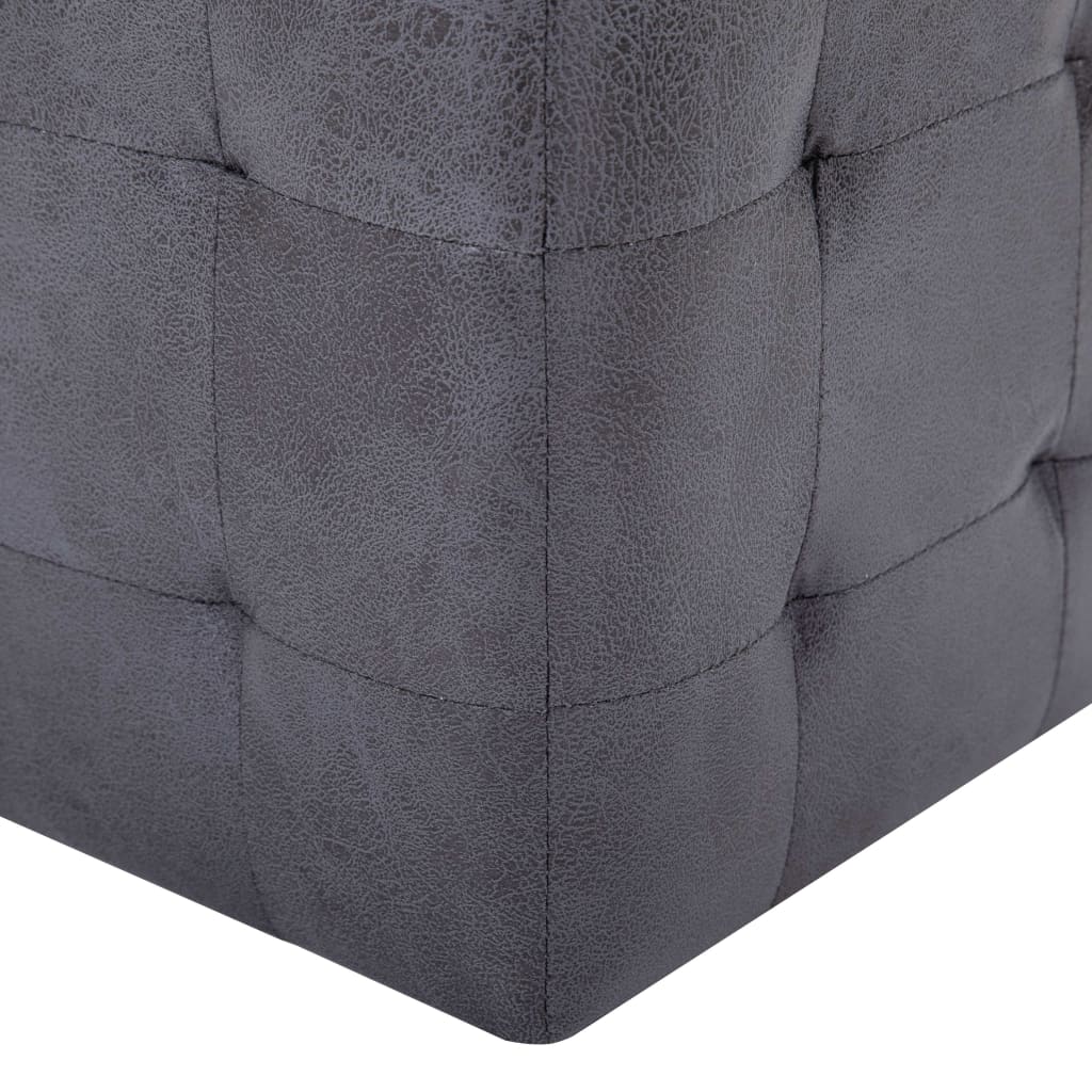 vidaXL Pouffe 2 pcs Grey 30x30x30 cm Faux Suede Leather