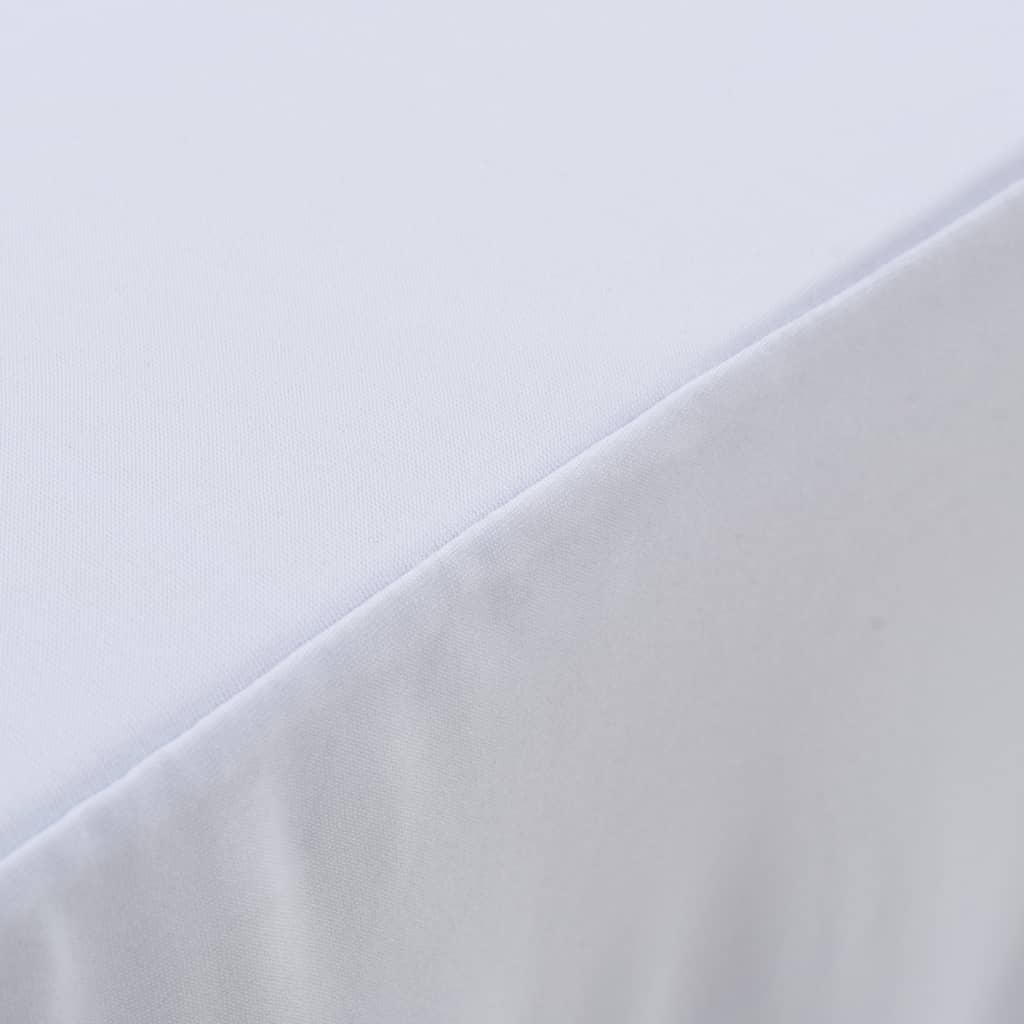 vidaXL 2 pcs Stretch Table Covers with Skirt 243x76x74 cm White