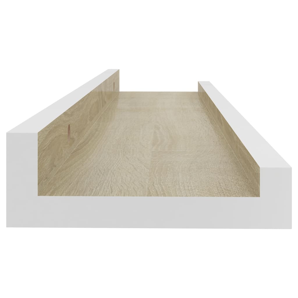vidaXL Wall Shelves 2 pcs White and Sonoma Oak 40x9x3 cm