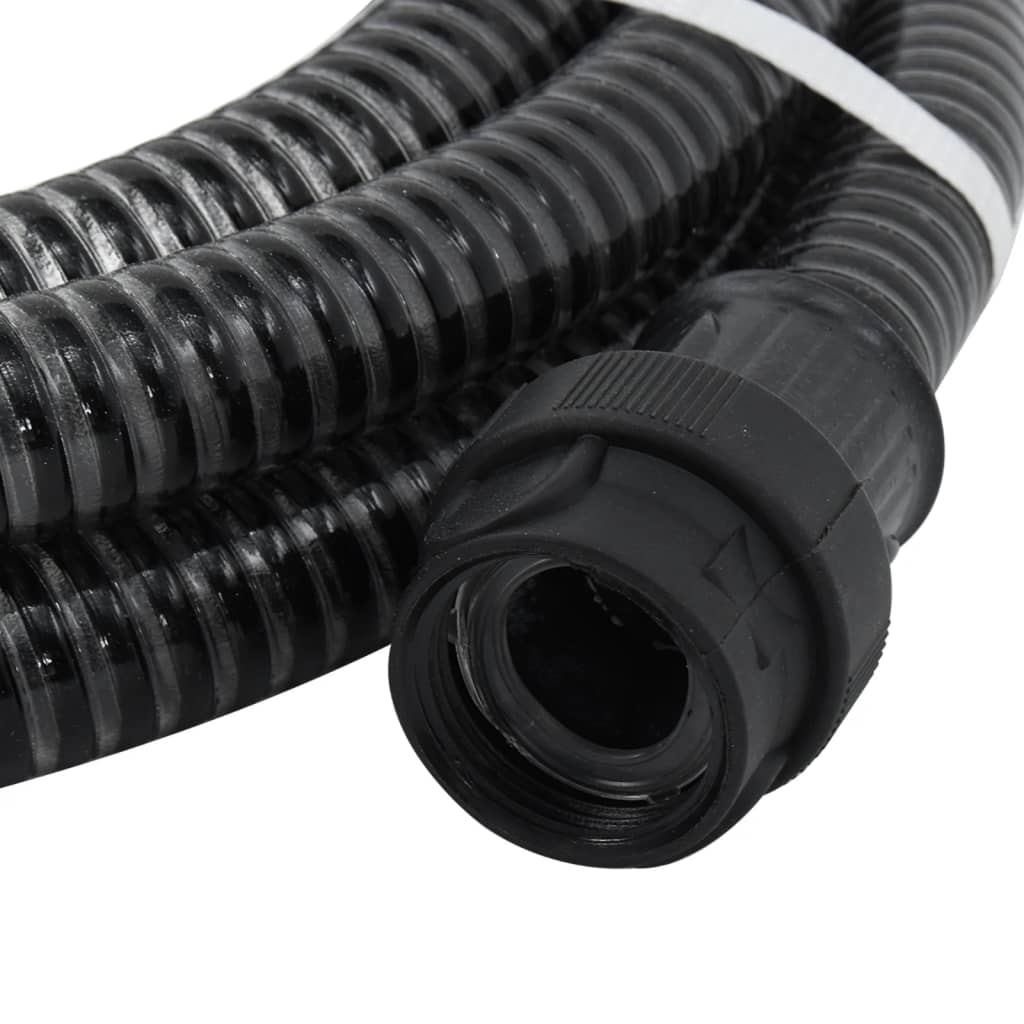 vidaXL Suction Hose with PVC Connectors Black 1" 4 m PVC