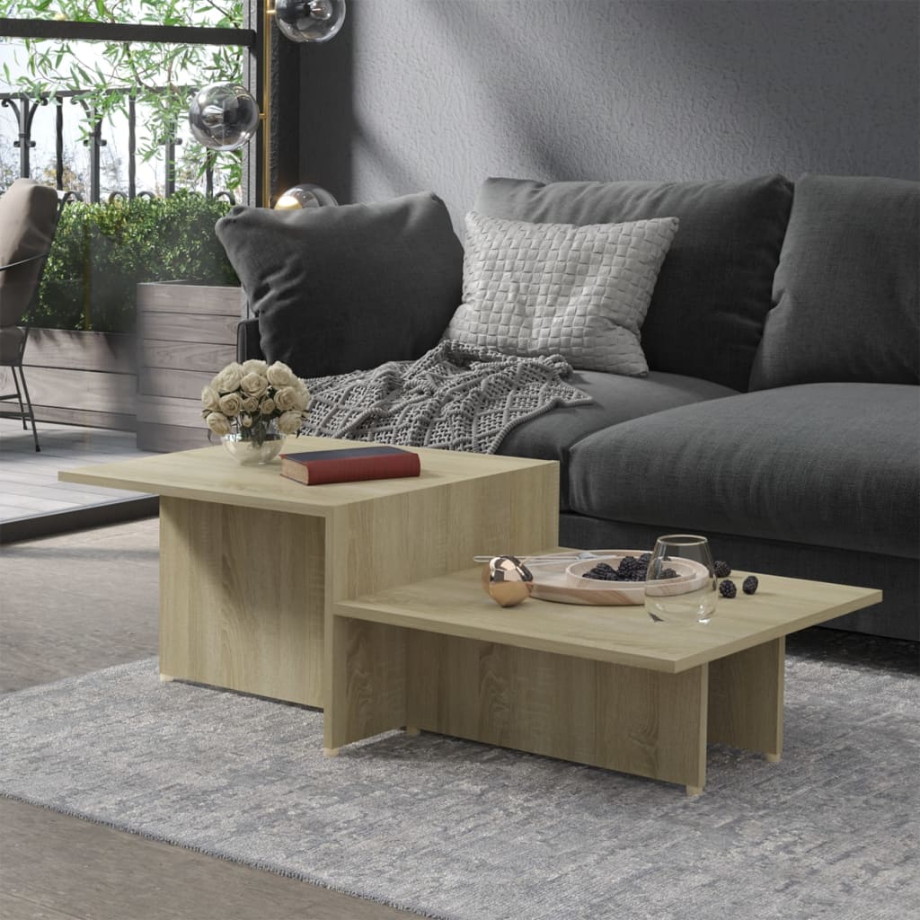vidaXL Coffee Table Sonoma Oak 111.5x50x33 cm Engineered Wood