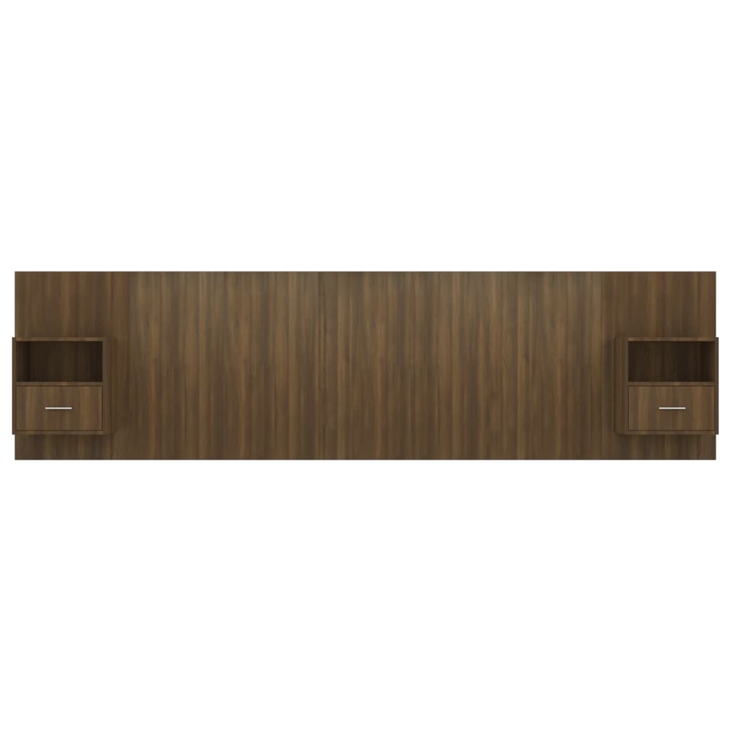 vidaXL Bed Headboard with Cabinets Brown Oak Engineered Wood