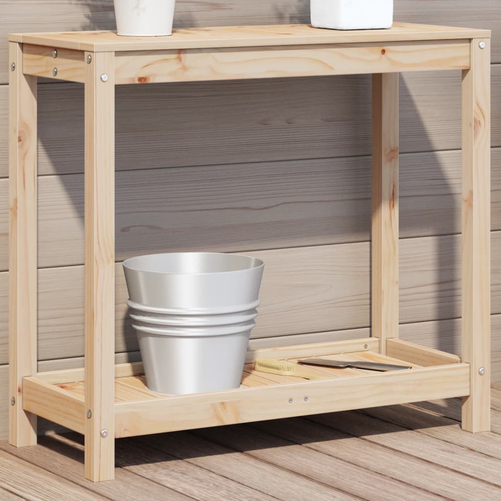 vidaXL Potting Table with Shelf 82.5x35x75 cm Solid Wood Pine