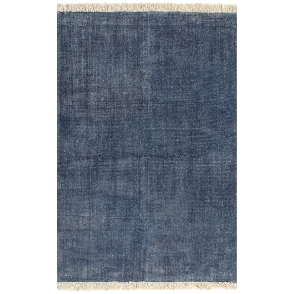vidaXL Kilim Rug Cotton 160x230 cm Blue