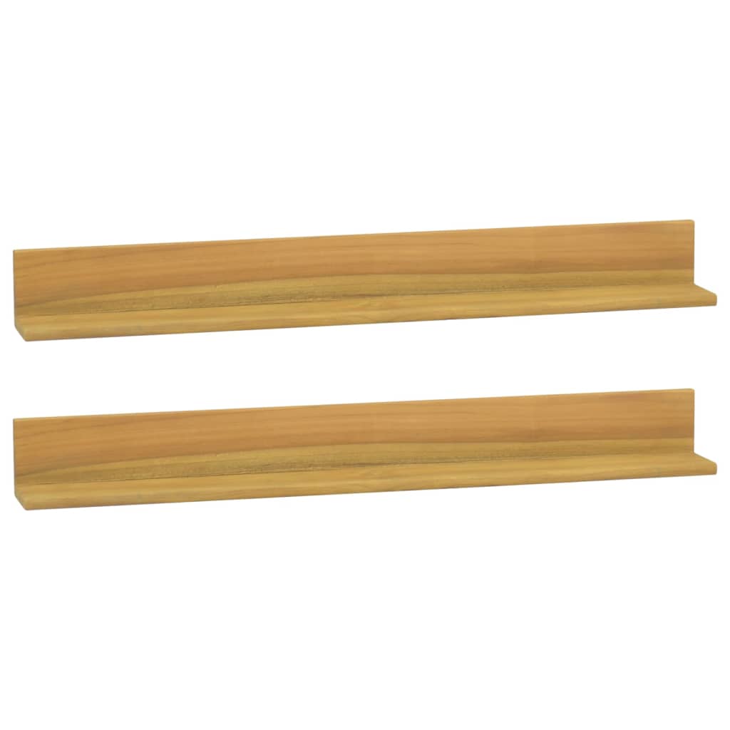 vidaXL Wall Shelves 2 pcs 90x10x10 cm Solid Wood Teak