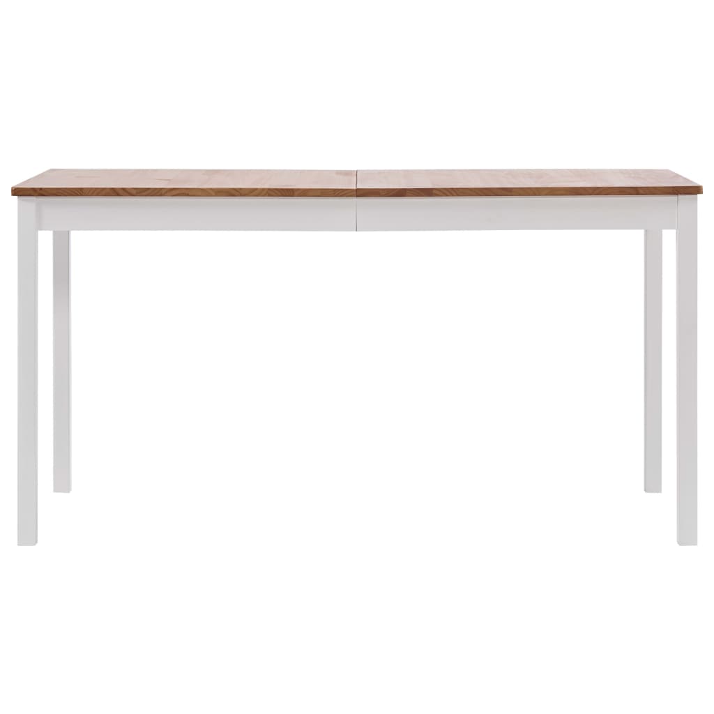 vidaXL Dining Table White and Brown 140x70x73 cm Pinewood