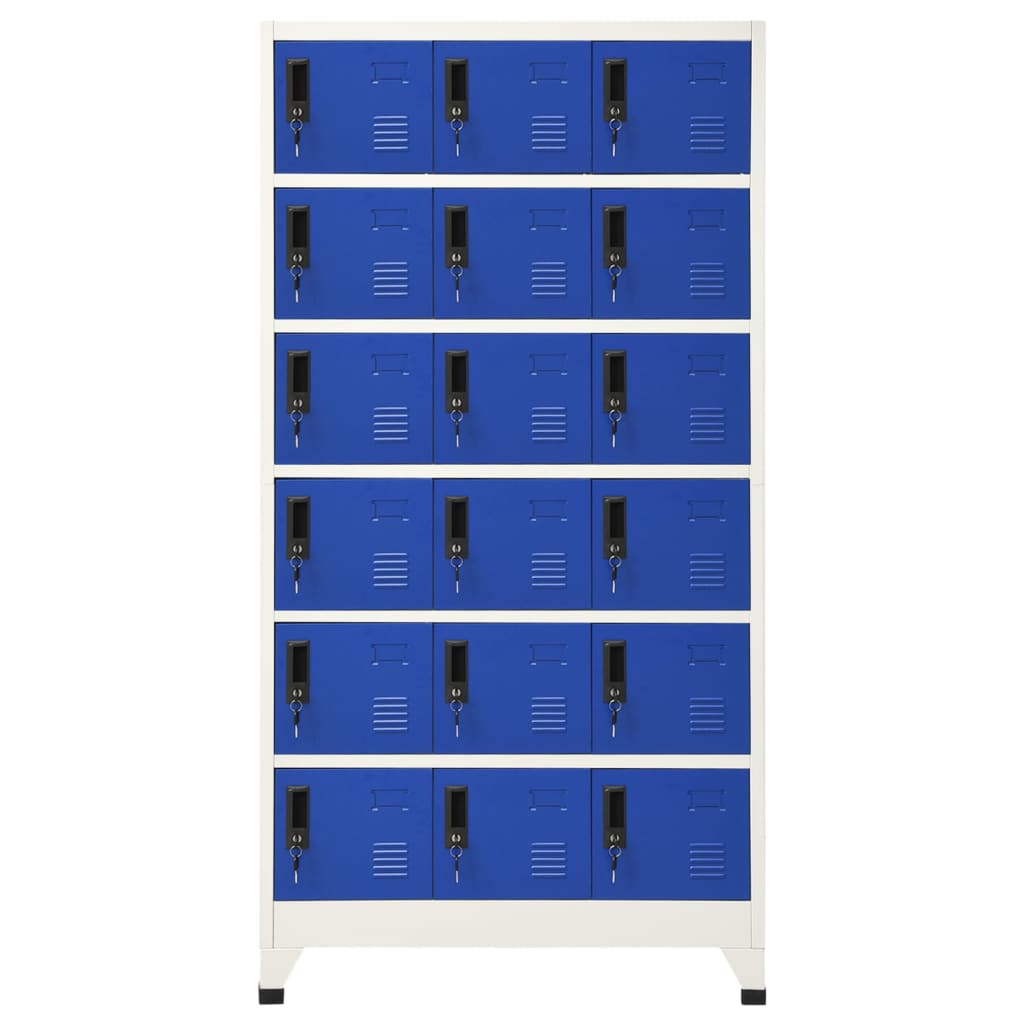 vidaXL Locker Cabinet Grey and Blue 90x40x180 cm Steel