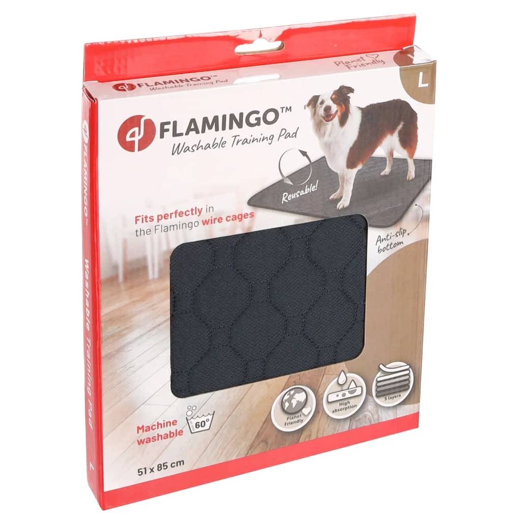 FLAMINGO Washable Non-slip Pet Training Pad Patsy L Grey