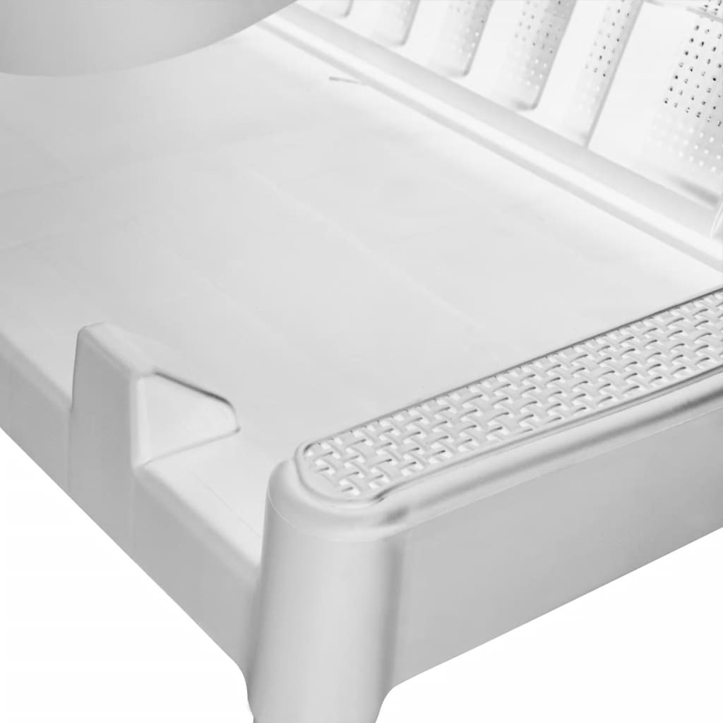vidaXL Sun Lounger with Cushion White 186x60x29 cm PP
