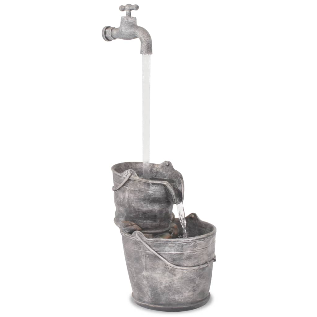 vidaXL Water Feature with Tap and Buckets Polyresin