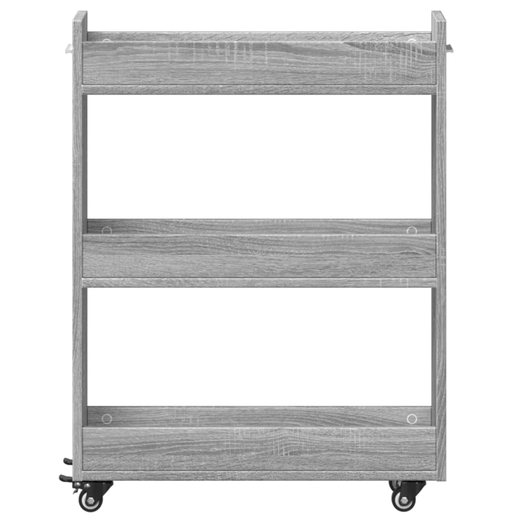 vidaXL Cabinet with Wheels Grey Sonoma 60x22x79 cm Engineered Wood