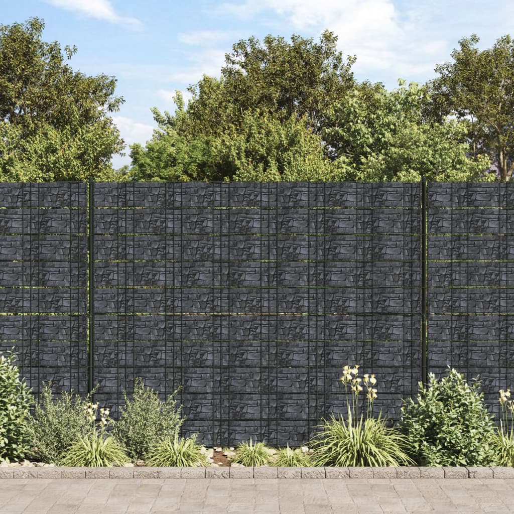 vidaXL Garden Privacy Screens 4 pcs PVC 35x0.19 m Grey
