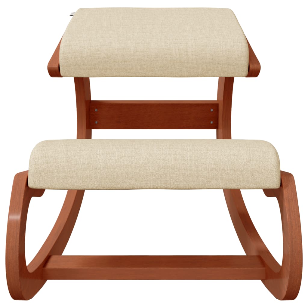 vidaXL Kneeling Chair Cream 55x84x55 cm Birch Plywood