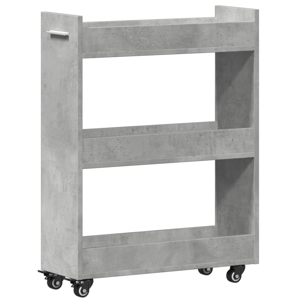 vidaXL Cabinet with Wheels Concerte Grey 60x22x79 cm Engineered Wood