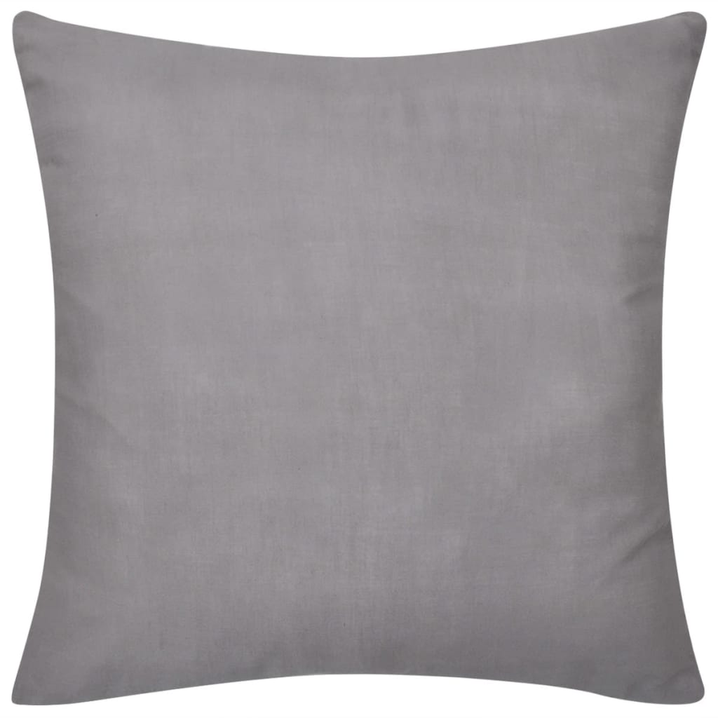 4 Grey Cushion Covers Cotton 40 x 40 cm