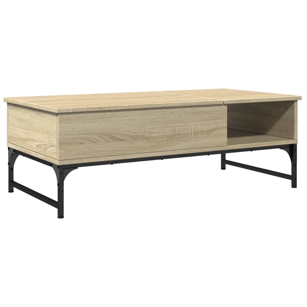 vidaXL Coffee Table Sonoma Oak 100x50x35 cm Engineered Wood and Metal