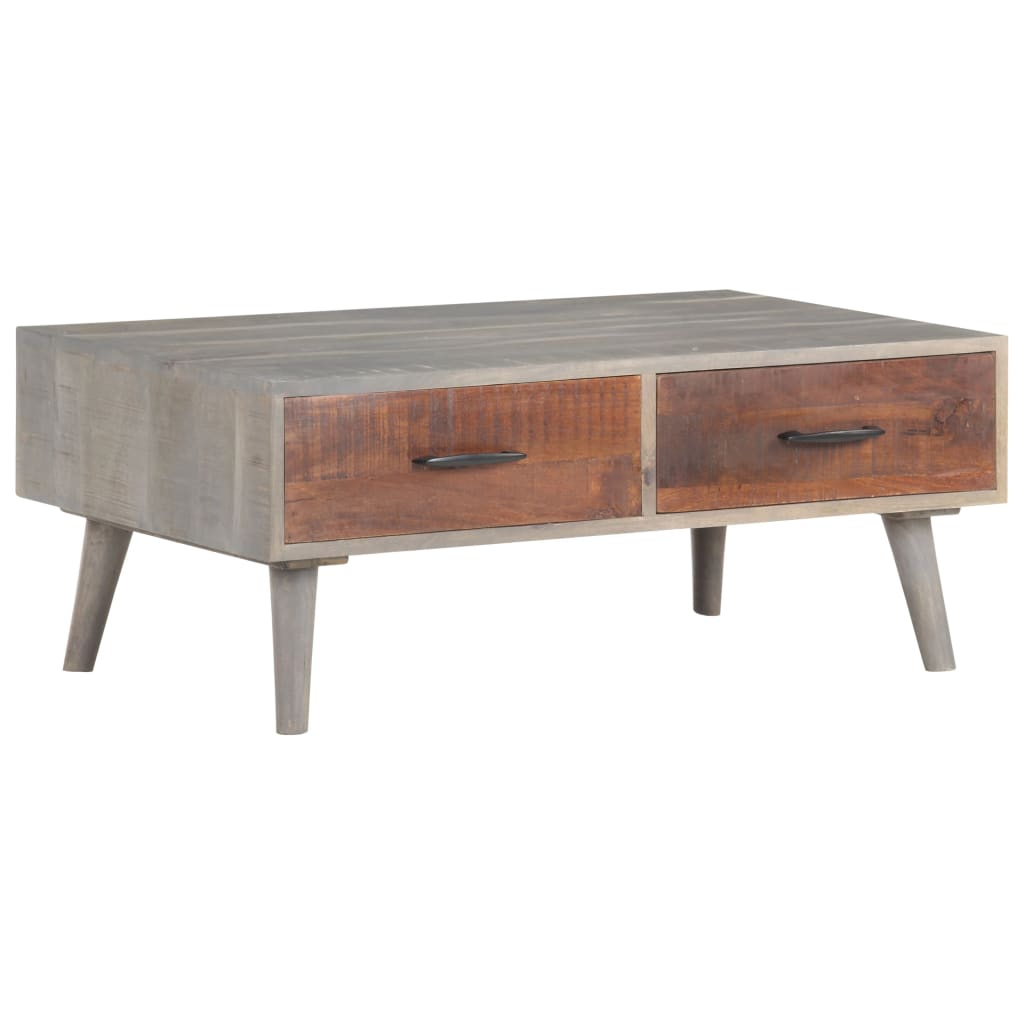 vidaXL Coffee Table Grey 100x60x40 cm Solid Rough Mango Wood