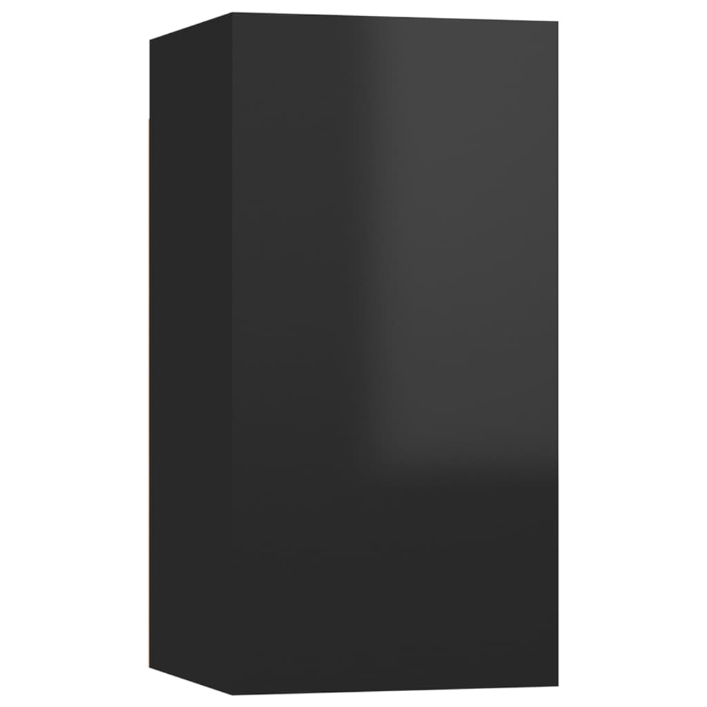 vidaXL TV Cabinets 4 pcs High Gloss Black 30.5x30x60 cm Engineered Wood