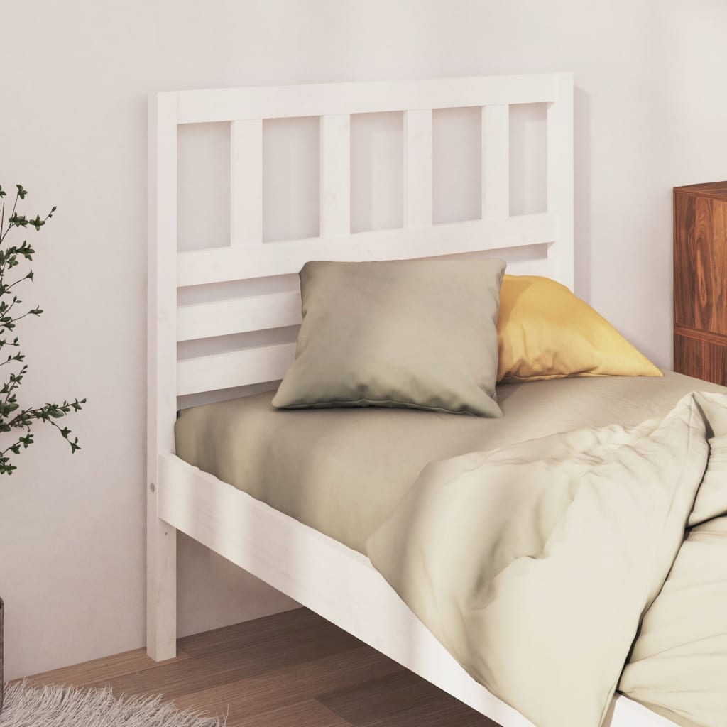 vidaXL Bed Headboard White 81x4x100 cm Solid Wood Pine