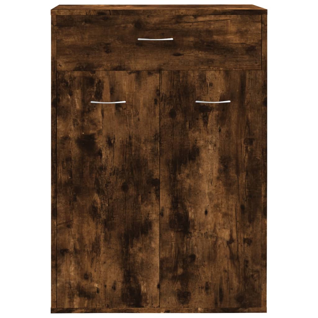 vidaXL Shoe Cabinet Smoked Oak 60x35x84 cm Engineered Wood