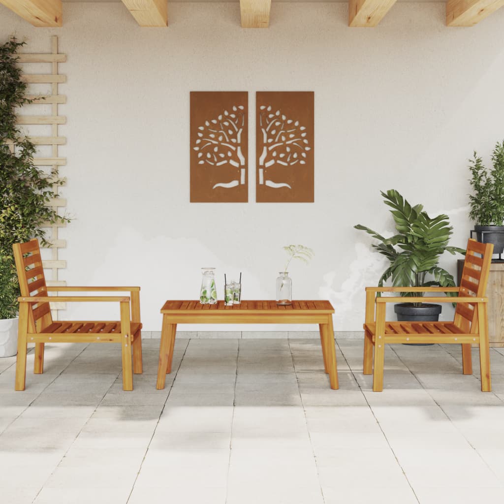 vidaXL 3 Piece Garden Lounge Set Solid Wood Acacia